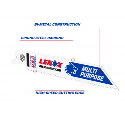 LENOX 20562610R MultiWolf Wave Edge Reciprocating Saw Blade 152 x 19 x 0.9mm 10 TPI (Pack 5)