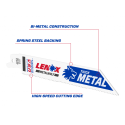 LENOX 20564614R MetalWolf Wave Edge Reciprocating Saw Blade 152 x 19 x 0.9mm 14 TPI (Pack 5)