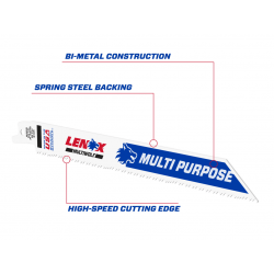 LENOX 20580810R MultiWolf Wave Edge Reciprocating Saw Blade 203 x 19 x 1.3mm 10 TPI (Pack 5)