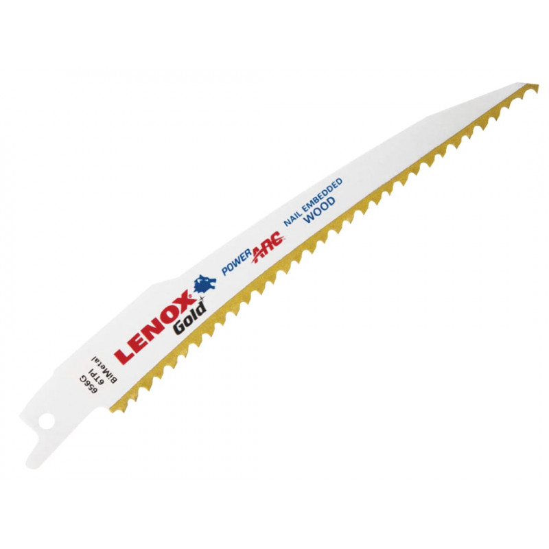LENOX 21060656GR 656GR Gold® Wood Cutting Reciprocating Saw Blades 150mm 6 TPI (Pack 5) LENOX 21060656GR 656GR Gold® Wood Cutting Reciprocating Saw Blades 150mm 6 TPI (Pack 5)