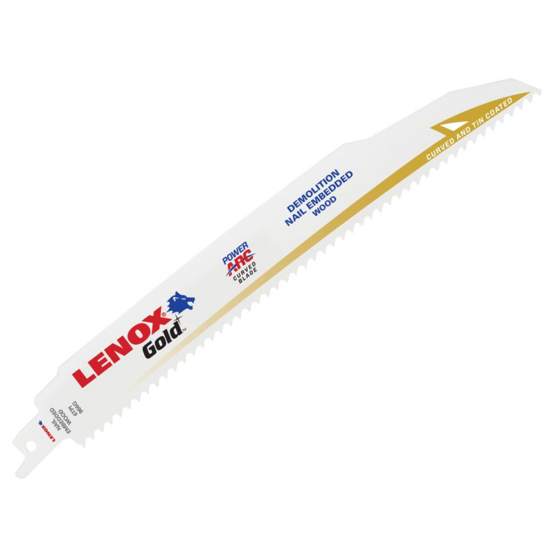 LENOX 21090966GR Gold® Power Arc® Curved Demo Cutting Saw Blade 229 x 22 x 1.6mm 6 TPI (Pack 5) LENOX 21090966GR Gold® Power Arc® Curved Demo Cutting Saw Blade 229 x 22 x 1.6mm 6 TPI (Pack 5)