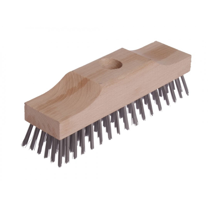 Lessmann 148.101 Raised Wooden Stock Broom Head 6 Row Steel Wire 220 x 60mm