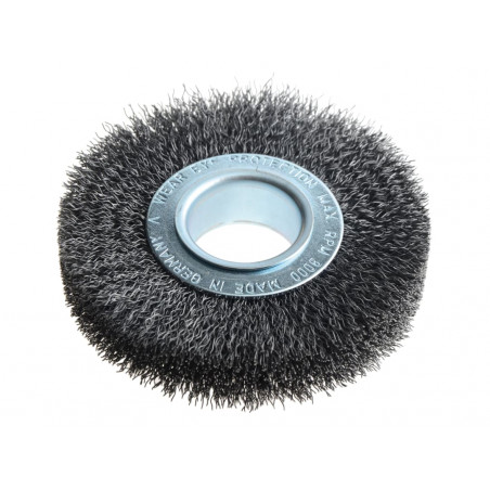 Lessmann 323.162 Wheel Brush D100mm x W20-22 x 30 Bore Steel Wire 0.30 + Adaptors Set 1
