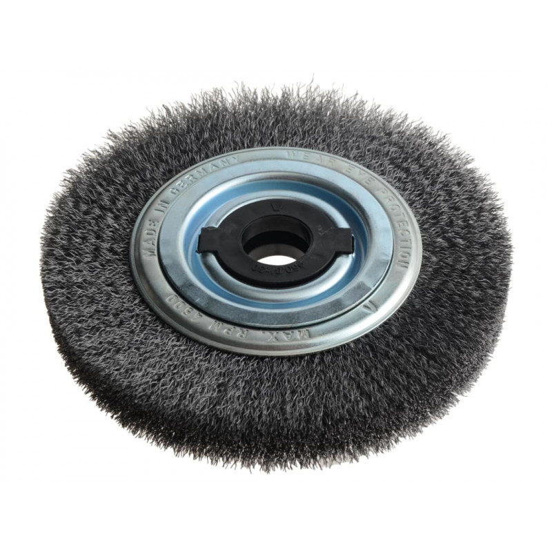 Lessmann 366.162 Wheel Brush D200mm x W35-40 x 80 Bore Steel Wire 0.30 + Adaptors Set 4 +1