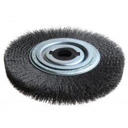 Lessmann 377.162 Wheel Brush D250mm x W30-35 x 100 Bore Steel Wire 0.30 + Adaptors Set 4 +1