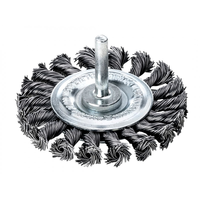 Lessmann 417.168 Knotted Wheel Brush with Shank 75 x 12mm, 0.35 Steel Wire Lessmann 417.168 Knotted Wheel Brush with Shank 75 x 12mm, 0.35 Steel Wire