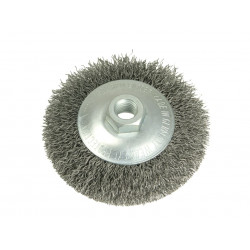 Lessmann 422.177 Conical Bevel Brush 100mm x M14 Bore, 0.35 Steel Wire