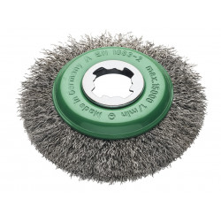 Lessmann 423.37X X-Lock Crimp Stainless Steel Bevel Brush 115mm Non Spark