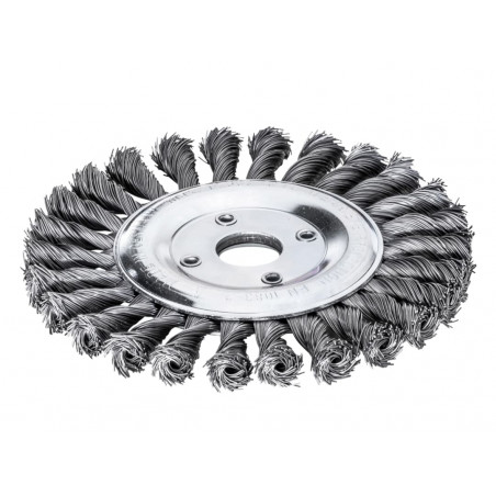 Lessmann 472.211 Knot Wheel Brush 115 x 14mm 22.2mm Bore, 0.50 Steel Wire
