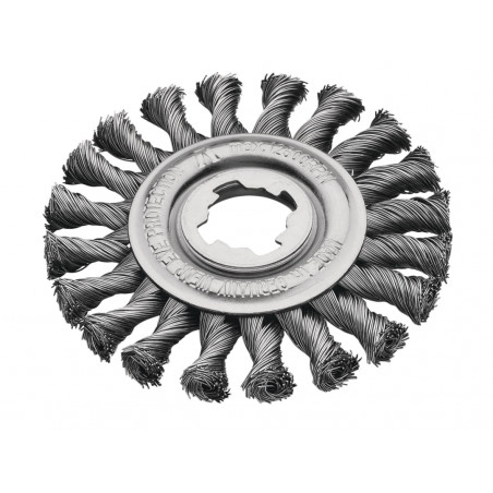 Lessmann 472.21X X-Lock Steel Knot Wheel Brush 115mm Non Spark