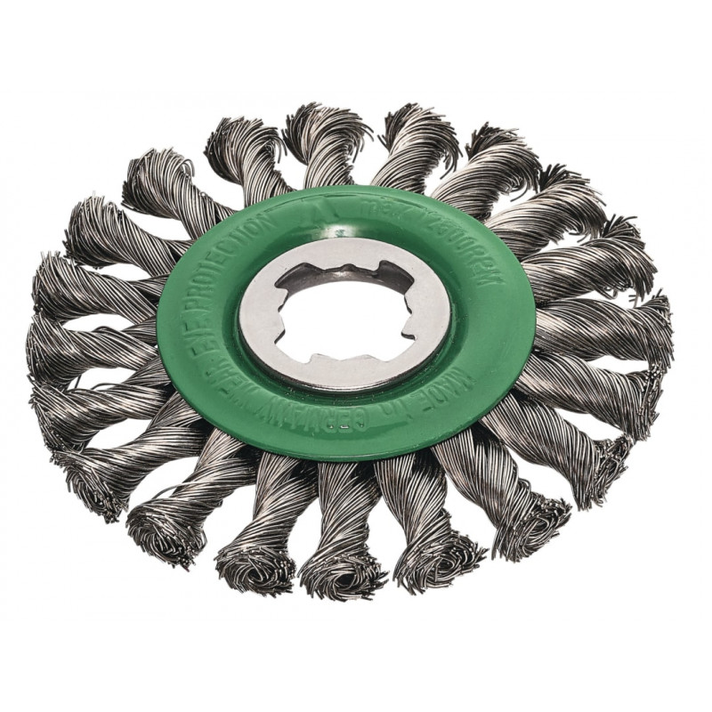 Lessmann 472.81X X-Lock Stainless Steel Knot Wheel Brush 115mm Non Spark Lessmann 472.81X X-Lock Stainless Steel Knot Wheel Brush 115mm Non Spark