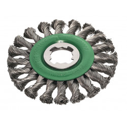 Lessmann 473.81X X-Lock Stainless Steel Knot Wheel Brush 125mm Non Spark