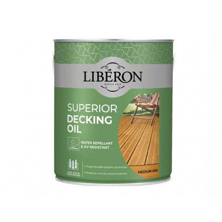 Liberon 126104 Superior Decking Oil Medium Oak 2.5 litre