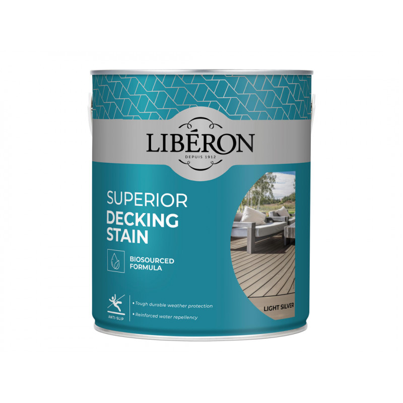 Liberon 126120 Superior Decking Stain Light Silver 2.5 litre Liberon 126120 Superior Decking Stain Light Silver 2.5 litre