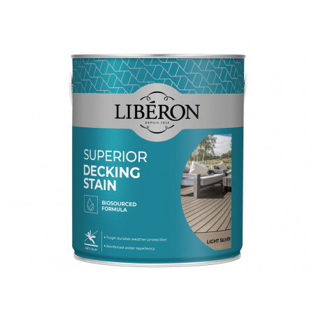 Liberon 126120 Superior Decking Stain Light Silver 2.5 litre