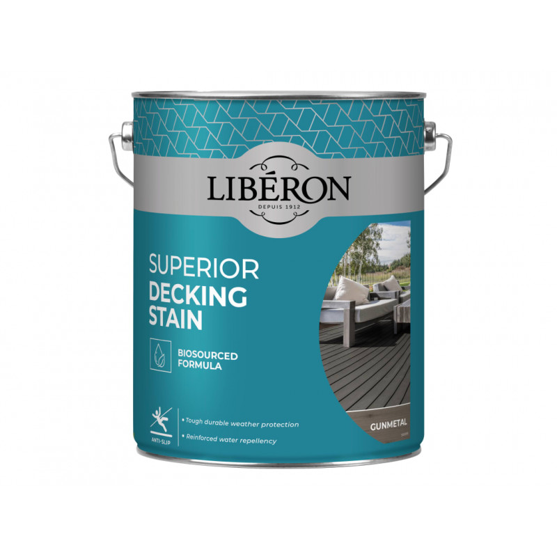 Liberon 126132 Superior Decking Stain Gun Metal 5 litre