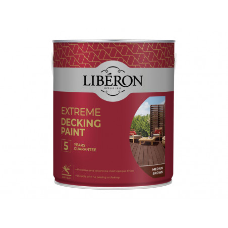 Liberon 126138 Extreme Decking Paint Medium Brown 2.5 litre