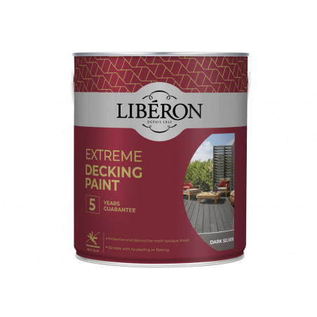 Liberon 126140 Extreme Decking Paint Dark Silver 2.5 litre