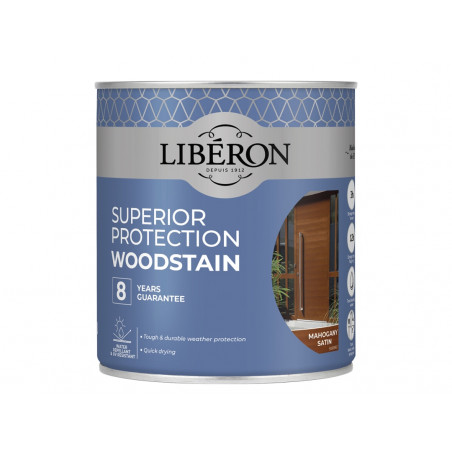 Liberon 126147 Superior Protection 8 Year Woodstain Mahogany Satin 750ml