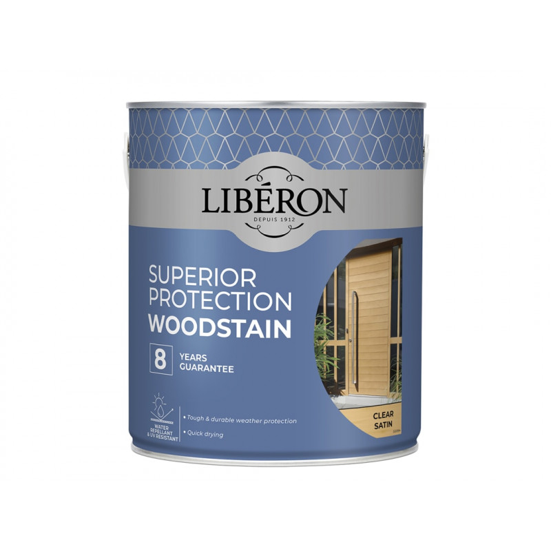Liberon 126149 Superior Protection 8 Year Woodstain Clear Satin 2.5 litre Liberon 126149 Superior Protection 8 Year Woodstain Clear Satin 2.5 litre