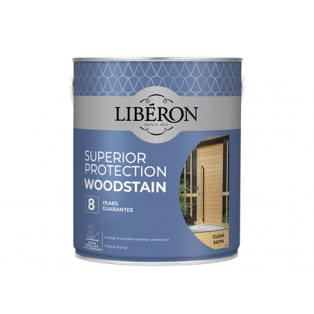 Liberon 126149 Superior Protection 8 Year Woodstain Clear Satin 2.5 litre