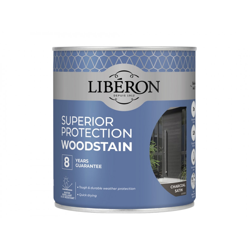 Liberon 126148 Superior Protection 8 Year Woodstain Charcoal Satin 750ml Liberon 126148 Superior Protection 8 Year Woodstain Charcoal Satin 750ml