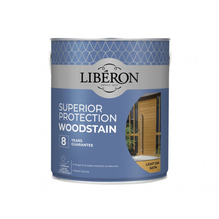 Liberon 126150 Superior Protection 8 Year Woodstain Light Oak Satin 2.5 litre