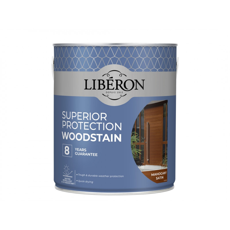 Liberon 126153 Superior Protection 8 Year Woodstain Mahogany Satin 2.5 litre Liberon 126153 Superior Protection 8 Year Woodstain Mahogany Satin 2.5 litre
