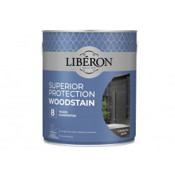 Liberon 126154 Superior Protection 8 Year Woodstain Charcoal Satin 2.5 litre