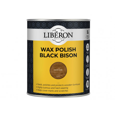Liberon 126884 Black Bison Wax Paste Dark Oak 1kg