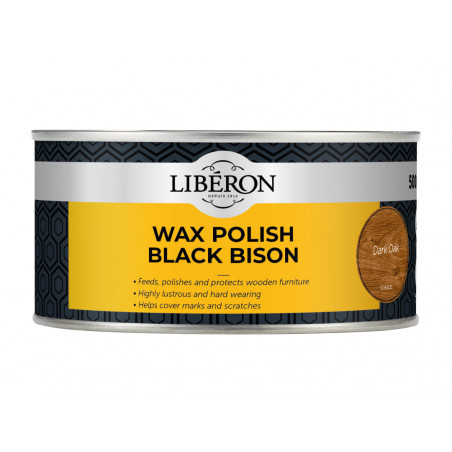 Liberon 069972 Wax Polish Black Bison Dark Oak 500ml