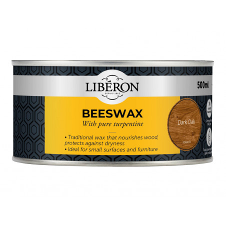 Liberon 126898 Beeswax Paste Dark Oak 500ml