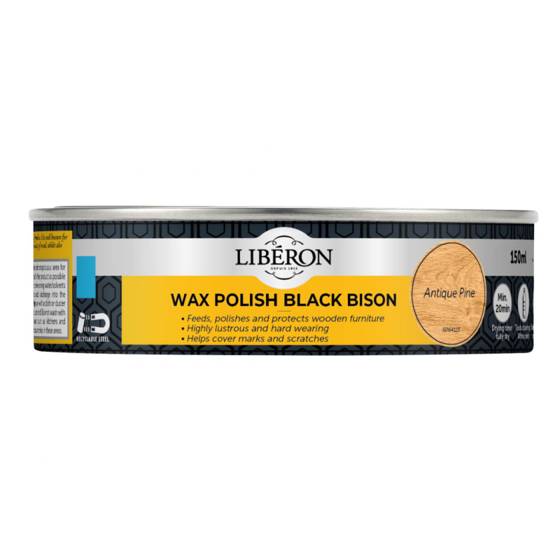 Liberon 126866 Black Bison Wax Paste Antique Pine 150ml
