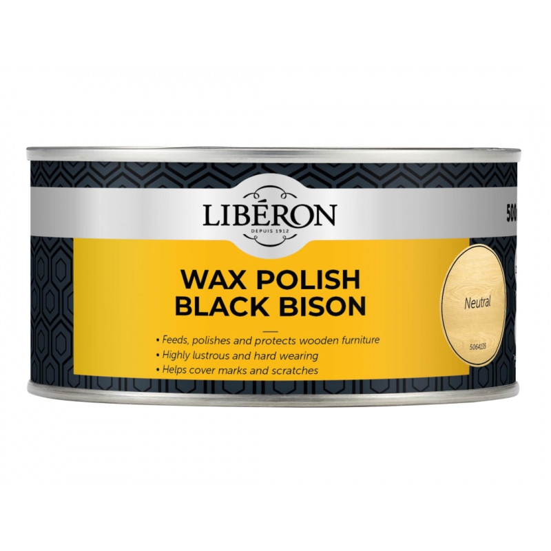 Liberon 126878 Black Bison Wax Paste Neutral 500ml Liberon 126878 Black Bison Wax Paste Neutral 500ml