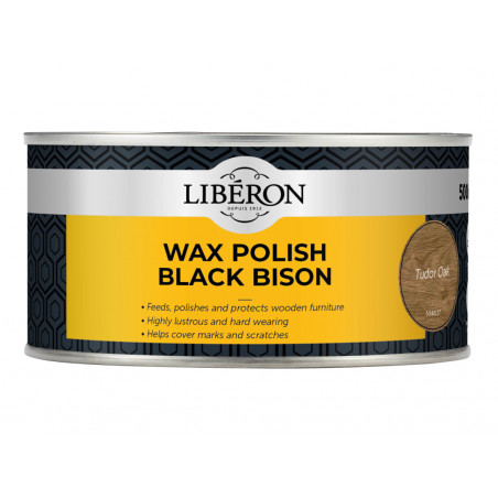 Liberon 126880 Black Bison Wax Paste Tudor Oak 500ml