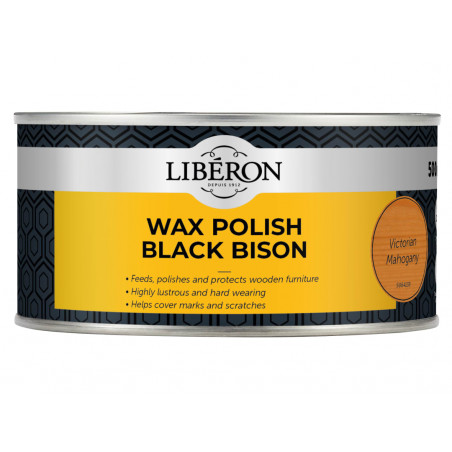 Liberon 126881 Black Bison Wax Paste Victorian Mahogany 500ml