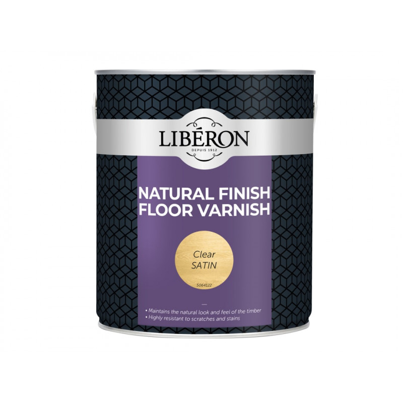 Liberon 126855 Natural Finish Floor Varnish Clear Satin 2.5 litre