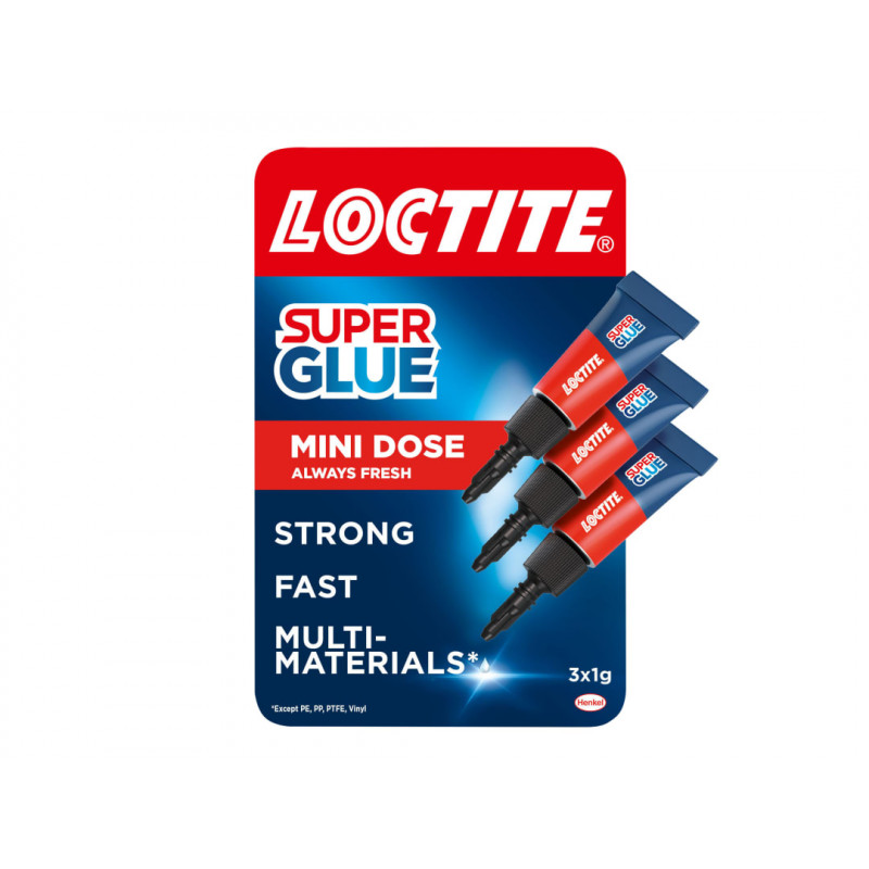 Loctite 2977850 Super Glue Original Mini Tube Trio 3 x 1g Loctite 2977850 Super Glue Original Mini Tube Trio 3 x 1g