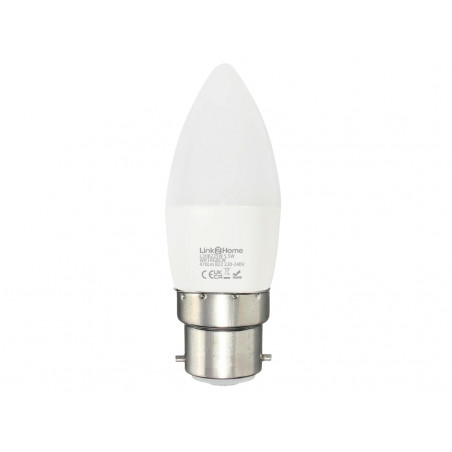 Link2Home L2HB225W Wi-Fi LED BC (B22) Opal Candle Dimmable Bulb, White + RGB 470 lm 5.5W