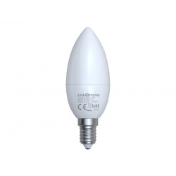 Link2Home L2HE145W Wi-Fi LED SES (E14) Opal Candle Dimmable Bulb, White + RGB 400 lm 5W