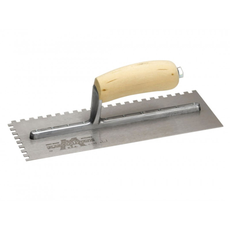Marshalltown M702S Notched Trowel Square 1/4in Wooden Handle 11 x 4.1/2in Marshalltown M702S Notched Trowel Square 1/4in Wooden Handle 11 x 4.1/2in