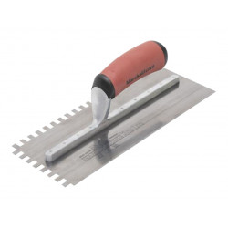 Marshalltown M5779SSDXH 10mm Stainless Steel Square Notched Trowel DuraSoft® Handle