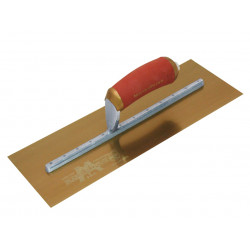 Marshalltown MPB145GSD Pre-Worn PermaShape® Finishing Gold S/S Trowel DuraSoft® 14 x 5in