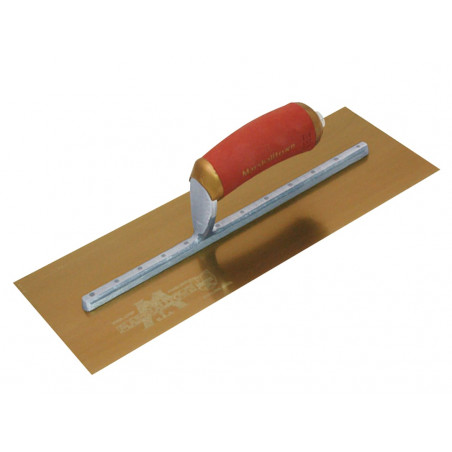 Marshalltown MPB145GSD Pre-Worn PermaShape® Finishing Gold S/S Trowel DuraSoft® 14 x 5in