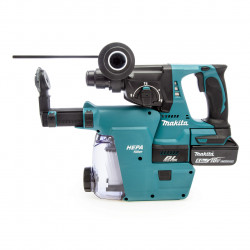 Makita DHR242RTJW SDS Plus BL Hammer Drill + Extractor 18V 2 x 5.0Ah Li-ion