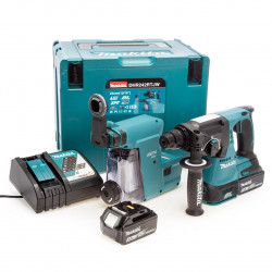 Makita DHR242RTJW SDS Plus BL Hammer Drill + Extractor 18V 2 x 5.0Ah Li-ion
