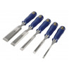 IRWIN® Marples® TM444/S5 M444 Bevel Edge Chisel Blue Chip Handle Set, 5 Piece