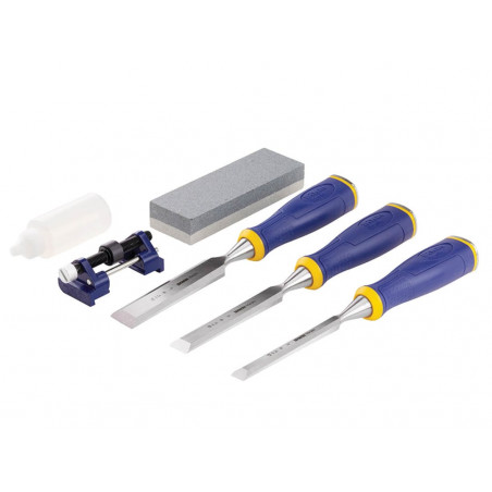 IRWIN® Marples® 10507931 MS500 ProTouch™ All-Purpose Chisel Set, 3 Piece + Sharpening Kit