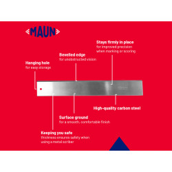 Maun 1700-001 Steel Straight Edge Metric 1000mm