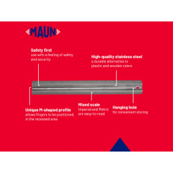 Maun 1774-300 Metal Safety Rule Metric 300mm
